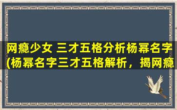 网瘾少女 三才五格分析杨幂名字(杨幂名字三才五格解析，揭网瘾少女背后的命运密码)